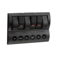 6 Way Rocker Switch Panel Off/On SPST Red LED With Fuse Protection (Co