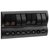 8 Way Rocker Switch Panel Off/On SPST Red LED (Contacts Rated 20A @ 12