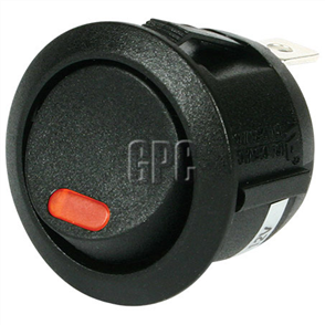 Rocker Switch On/Off SPST 12V Red Illuminated (Contacts Rated 10A @ 1