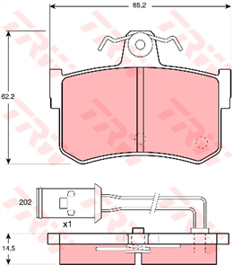 Brake Pad Set Inc. Wear Sensor (DB1197)