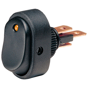 Rocker Switch Off/On SPST Amber LED (Contacts Rated 30A @ 12V)