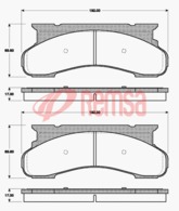 FRONT DISC BRAKE PADS - FORD F250  76-87 7054 E