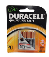 DURACELL BATTERY ALKALINE AAA BP4 NLA USE BATAAA4