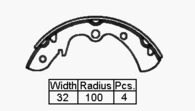 BRAKE SHOES - MAZDA RX2 RX3 R 71-