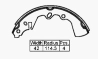 BRAKE SHOE REAR MAZ RX4 929 228 X 42