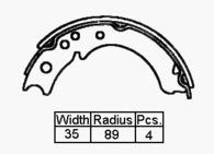 BRAKE SHOE HAND  ISUZU ELF  77-  178 X 35MM