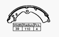 RDA Brake Shoe 220mm x 40mm