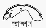 BRAKE SHOE REAR SUZUKI VITARA  89- 254