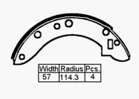 BRAKE SHOE REAR TRI STAG 69-79 228