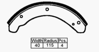 BRAKE SHOE SET FR /RR VW 1300 64 XV269N