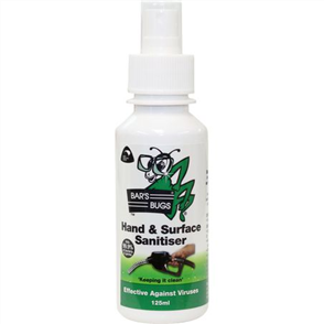 BAR'S BUGS HAND & SURFACE SANITISER 125ML