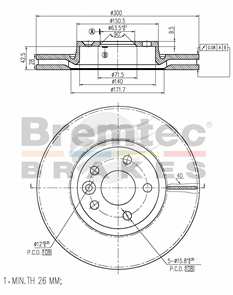 EURO-LINE BRAKE DISC ROTOR PAIR BDR18090EL