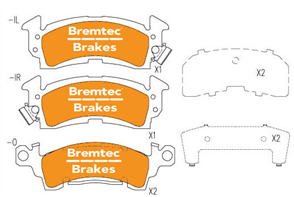 4WD BRAKE PADS SET CHEVROLET CAMARO 70 5.0L 1970- BT043E