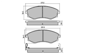 FRONT BRAKE PADS HYUNDAI KIA SSANGYONG (195.0) DB1167F