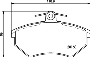 FRONT DISC BRAKE PADS -  AUDI / VW GOLF 95-