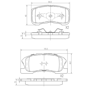 FRONT BRAKE PADS DAIHATSU MIRA MOVE SIRION DB1380F