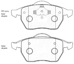 FRONT BRAKE PADS AUDI VW (188.0) DB1404F