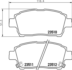FRONT DISC BRAKE PADS - TOYOTA COROLLA ZZE122 01-