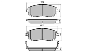 FRONT DISC BRAKE PADS - SUBARU IMPREZA , OUTBACK