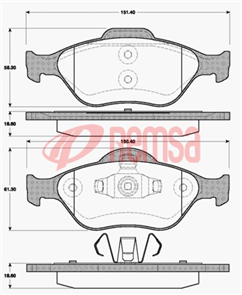 DB1724 UC FRONT DISC BRAKE PADS - FORD FIESTA 04-06