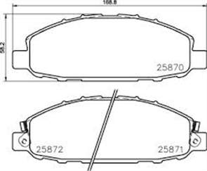 FRONT DISC BRAKE PADS - NISSAN URVAN E25 CERAMIC 06-