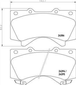 FRONT BRAKE PADS - TOYOTA LANDCRUISER 200 SERIES 7 CERAMIC