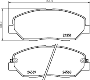 FRONT DISC BRAKE PADS - HYUNDAI SANTA FE CERAMIC 06-10