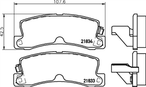 REAR DISC BRAKE PADS - TOYOTA CAMRY 87-06