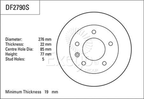 FRONT BRAKE ROTOR MERCEDES BENZ SPRINTER 1995- 276MM