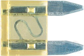 Mini Blade Fuse 20A Yellow 100 Pce