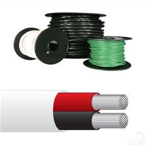 3mm Twin Core Tinned Marine Cable Red/Black With White Sheath 50M