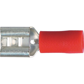 Crimp Terminal Female Blade Red Terminal Entry 6.3 x 0.8mm Vinyl 100Pk