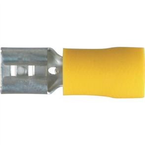 Crimp Terminal Female Blade Yellow Terminal Entry 6.3 x 0.8mm Vinyl 50