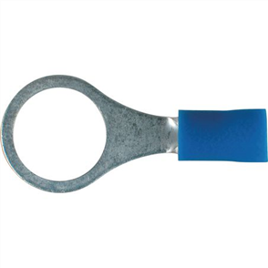 Crimp Terminal Ring Blue ID 9.5mm Vinyl 100 Pce