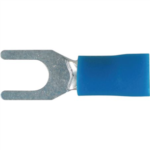 Crimp Terminal, Blue Fork Terminal Entry 4.3mm Vinyl 100 Pce