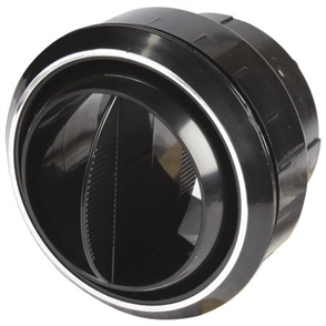 Louvre Round Black Plastic With Chrome Edge