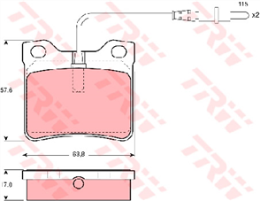 Brake Pad Set Inc. Wear Sensor (DB1988)