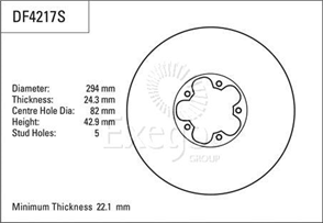 Disc Brake Rotor 294mm x 22.1 Min