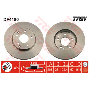 Disc Brake Rotor 288mm x 22.4 Min