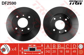 Disc Brake Rotor 242mm x 18 min