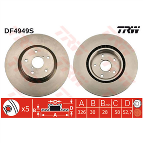 Disc Brake Rotor 326mm x 28 Min
