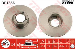 Disc Brake Rotor 213mm x 8.8 min