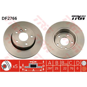 Disc Brake Rotor 297mm x 22 Min