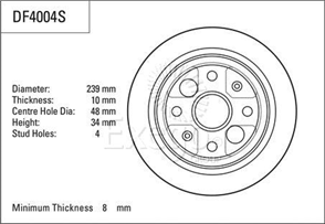 Brake Rotor 239mm X 8 Min