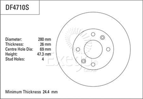Disc Brake Rotor 280mm x 24.4 min