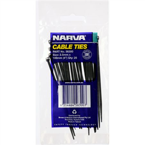Nylon Cable Ties 2.5mm x 100mm 25 Pce