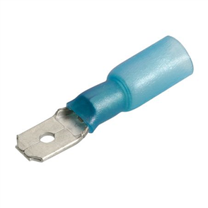 Crimp Terminal Male Blade Blue Terminal Entry 6.3 x 0.8mm Heat Shrink