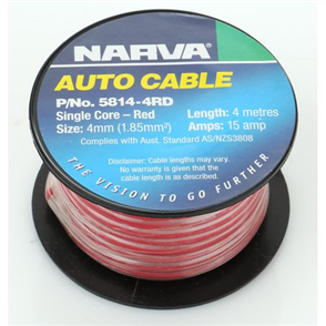 4mm Single Core Automotive Cable Red 4M