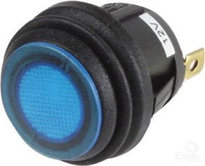 Rocker Switch Off/On SPST Blue LED (Contacts Rated 20A @ 12V)