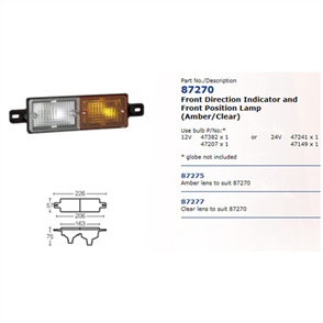 Clear Lens Suit 87270 Combination Indicator/Reverse Light